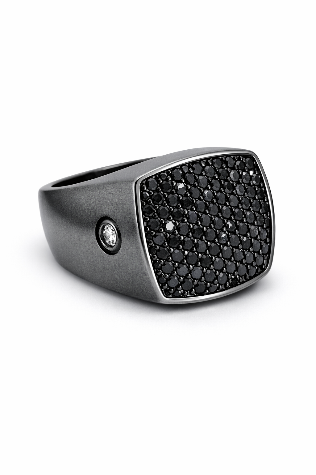 Anillo oro blanco con rodio negro