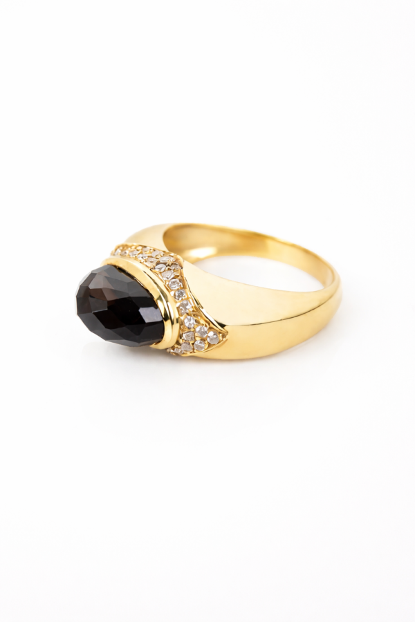 Anillo citrino y brillantes