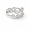 Anillo oro blanco doble con brillantes