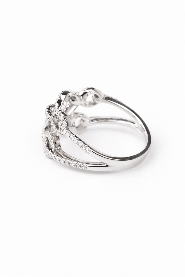 Anillo oro blanco doble con brillantes