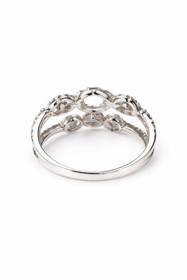 Anillo oro blanco doble con brillantes