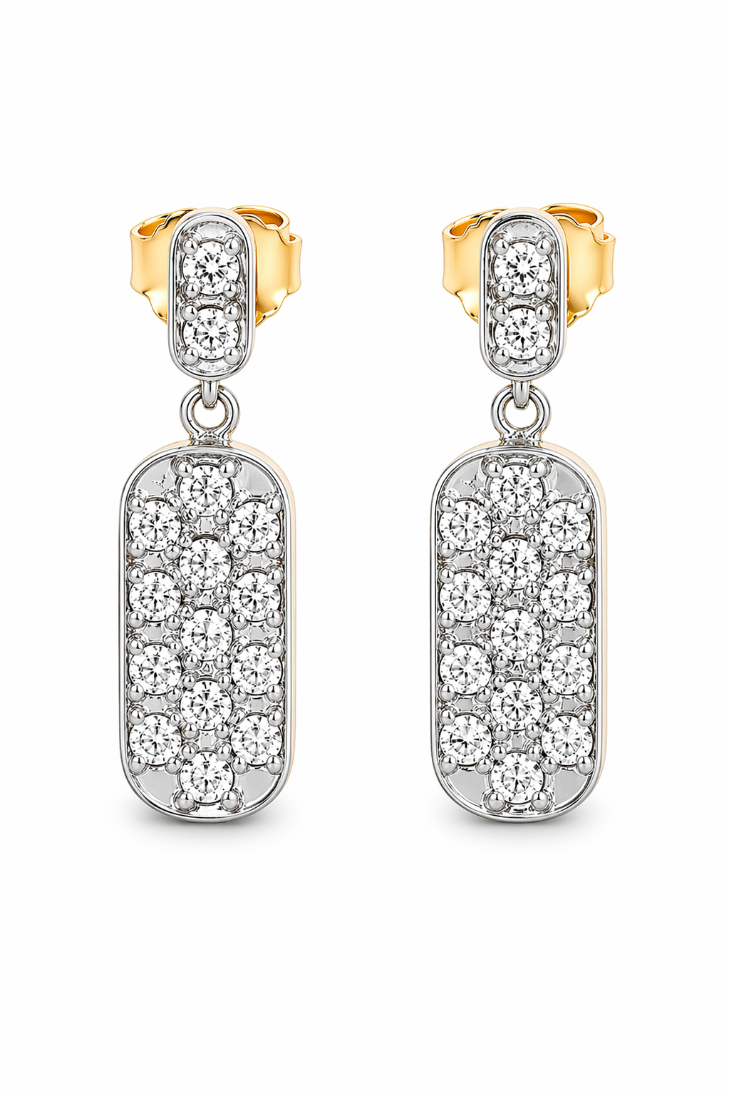 Aros colgantes con brillantes