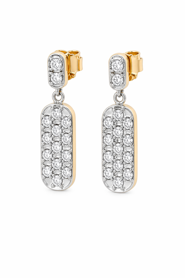 Aros colgantes con brillantes