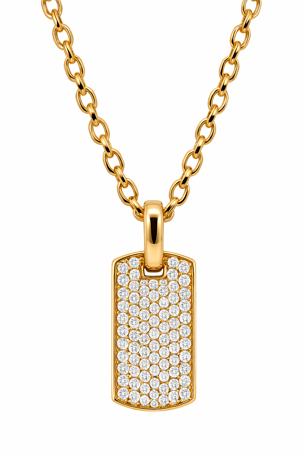 Dije tipo militar de oro amarillo