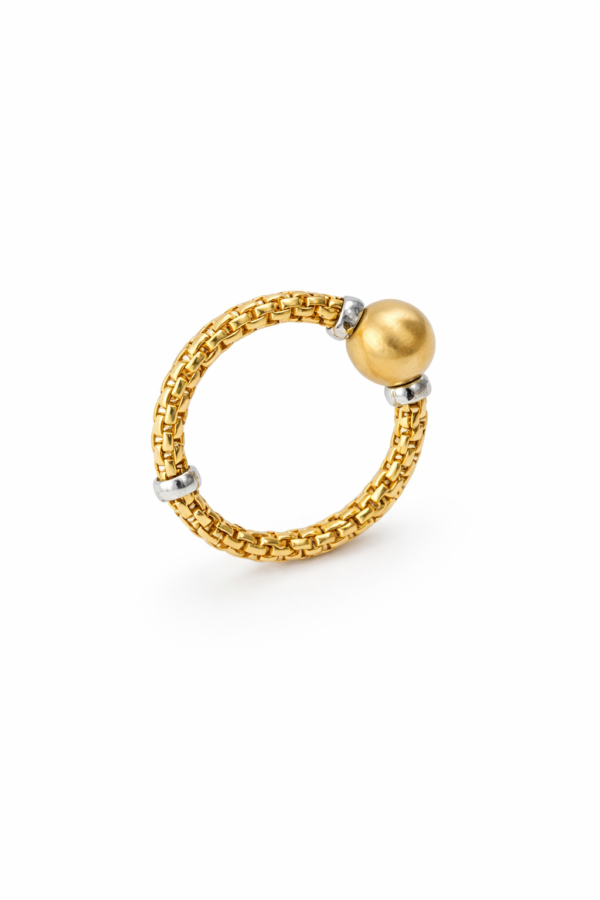 Anillo tejido de oro