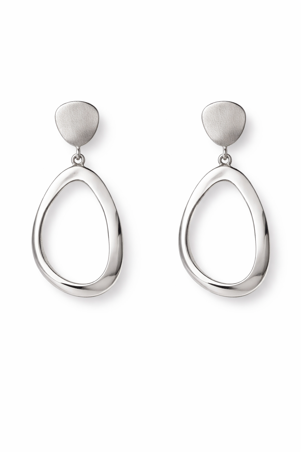 Aros de oro blanco esmerilados