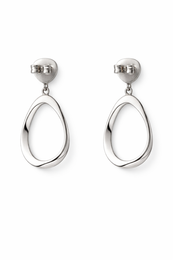 Aros de oro blanco esmerilados