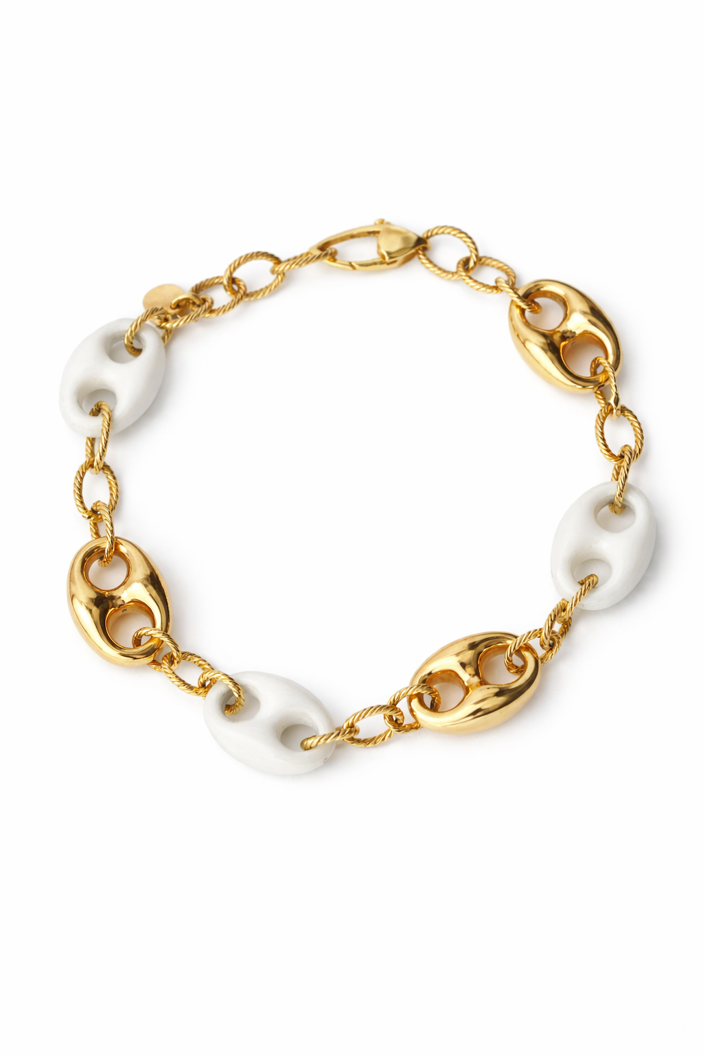 Pulsera con eslabón tipo gucci y ágata