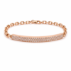 Pulsera banda con brillantes y cadena