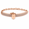 Pulsera banda con brillantes y cadena