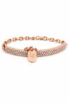 Pulsera banda con brillantes y cadena