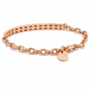 Pulsera banda con brillantes y cadena