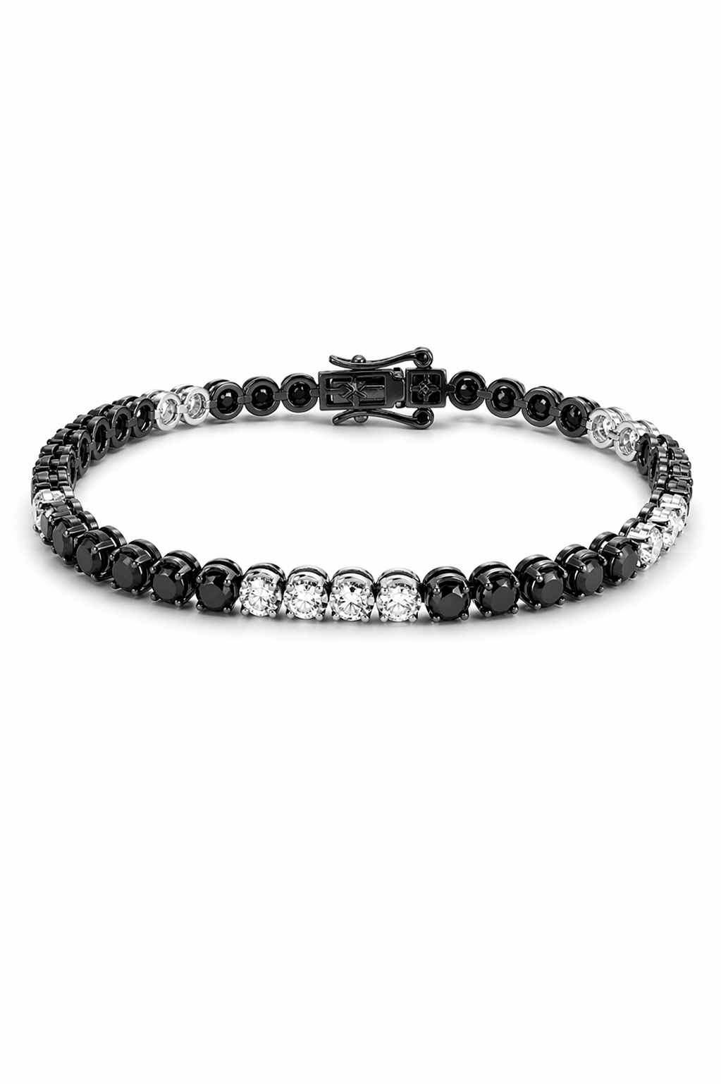 Pulsera con diamantes negros y blancos