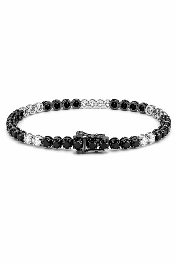 Pulsera con diamantes negros y blancos