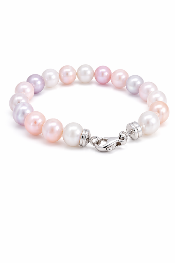 Pulsera de perlas y oro blanco