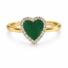 Anillo con corazón malaquita