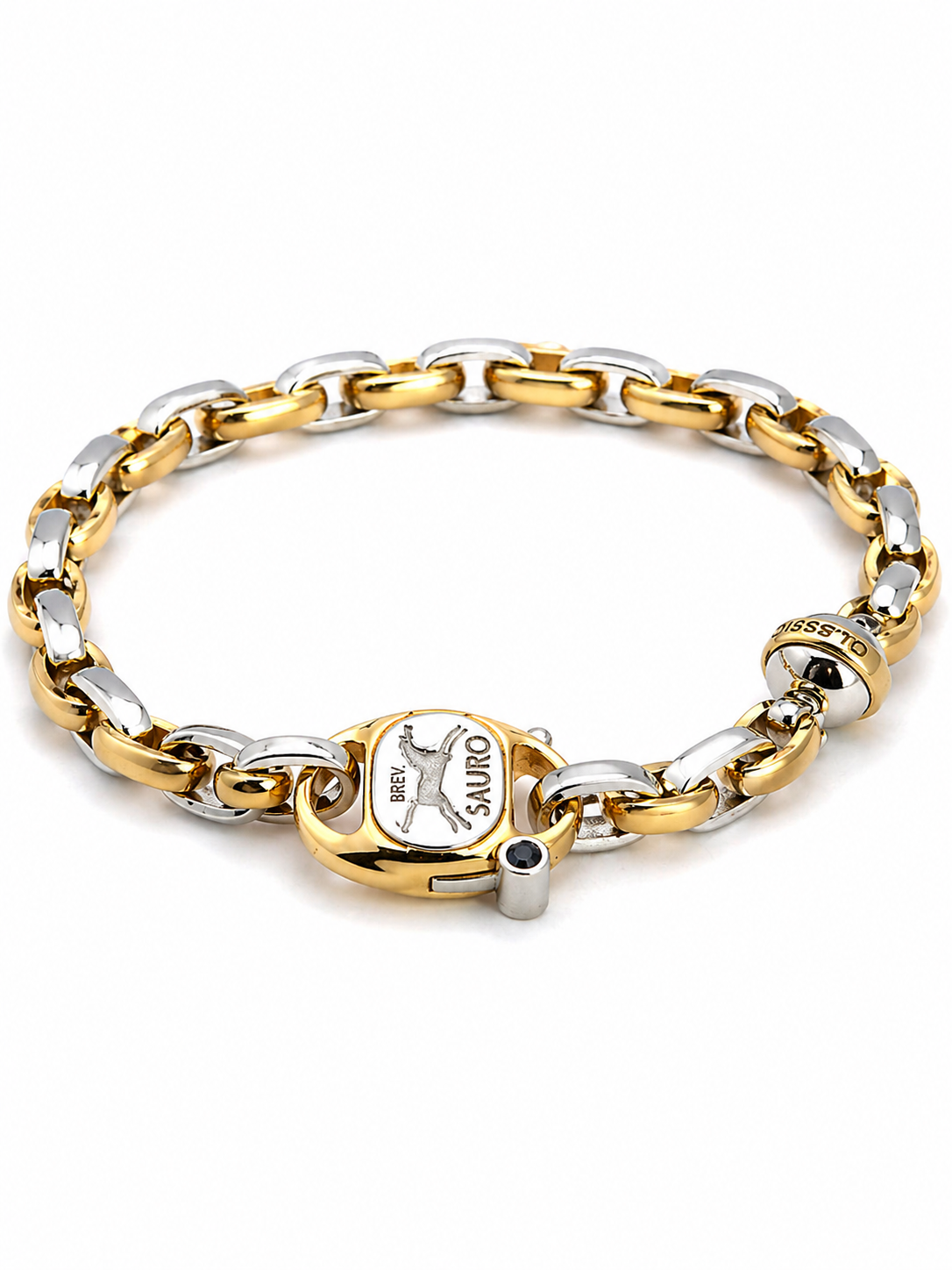 Pulsera combinada oro blanco y amarillo