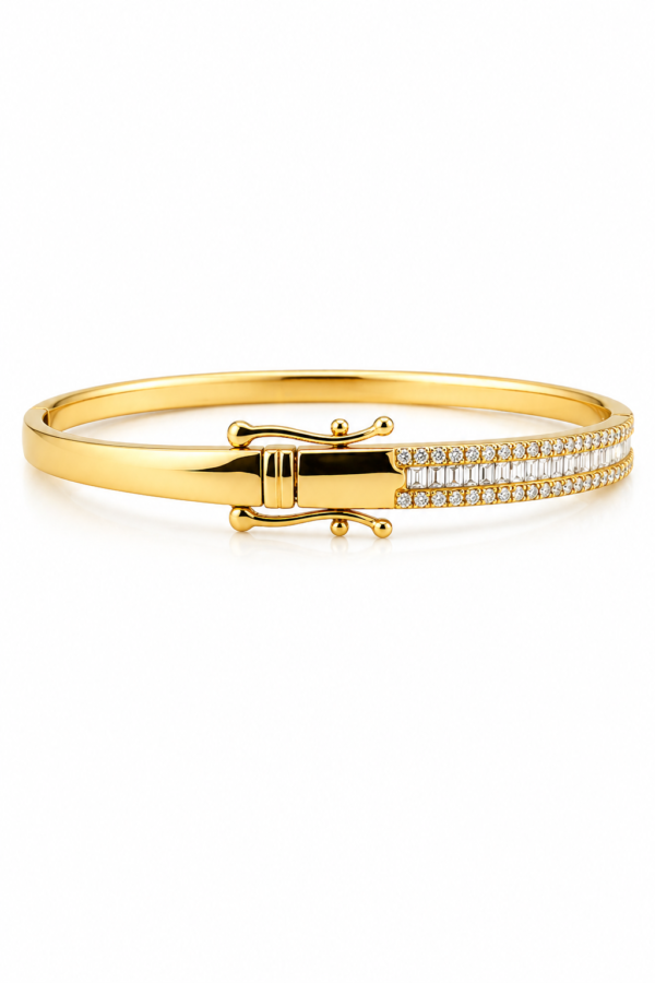 Pulsera esclava con brillantes y baguette