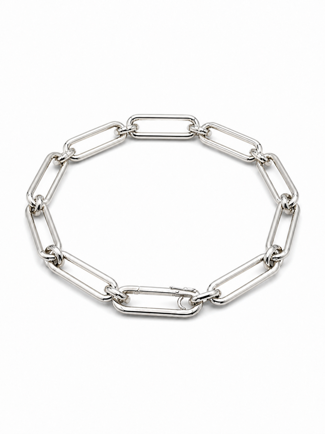 Pulsera paper clip oro blanco Pulsera paper clip oro blanco
