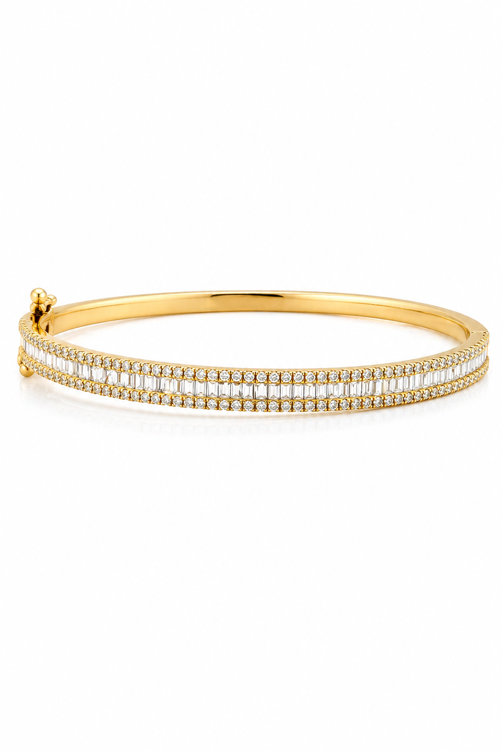 Pulsera esclava con brillantes y baguette