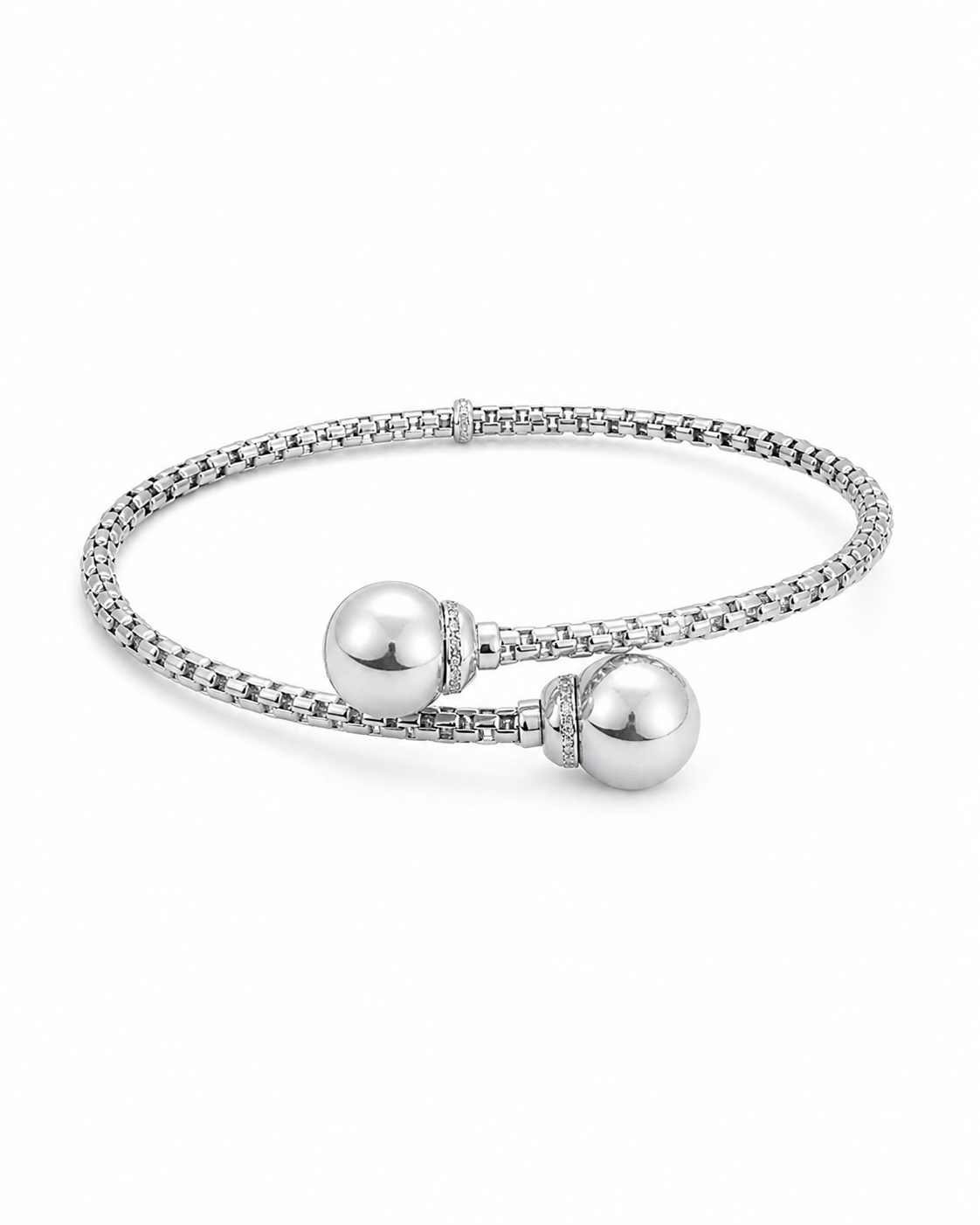 Pulsera semi rígida con dos esferas Pulsera semi rígida con dos esferas