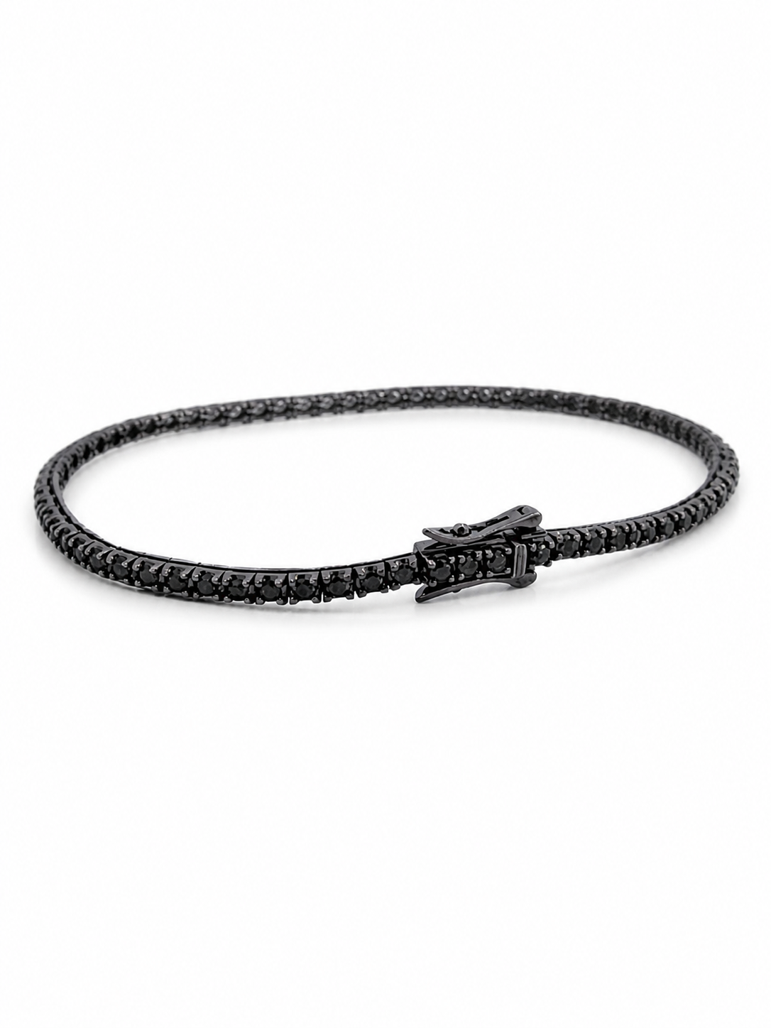 Pulsera tenis con diamantes negros
