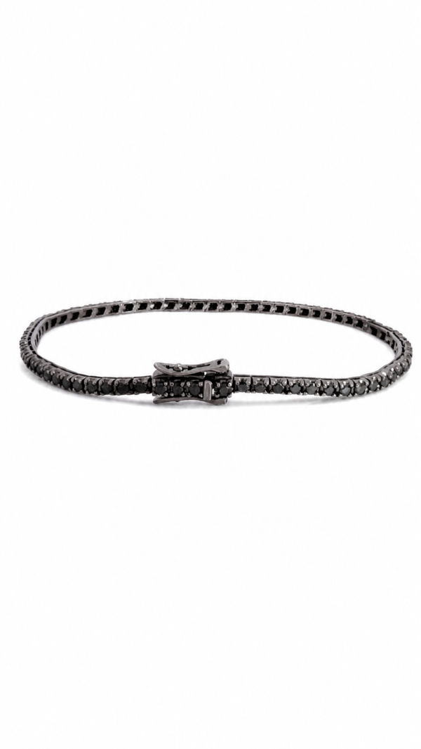Pulsera tenis con diamantes negros