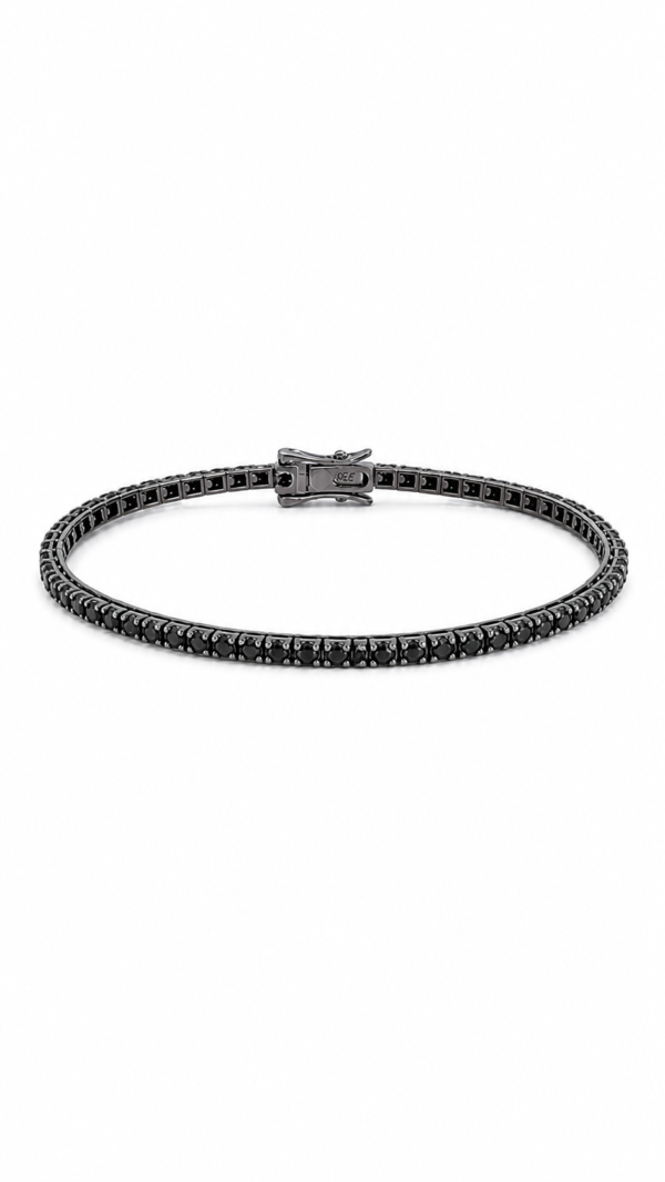 Pulsera tenis con diamantes negros