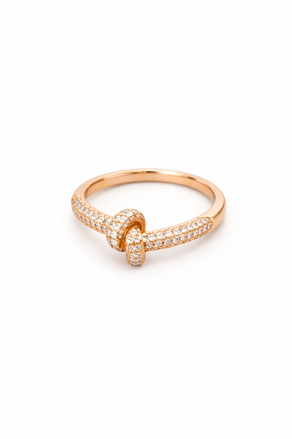 Anillo nudo de oro rosa