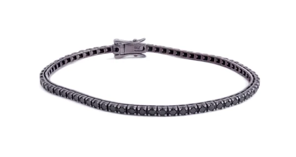 Pulsera tenis con diamantes negros
