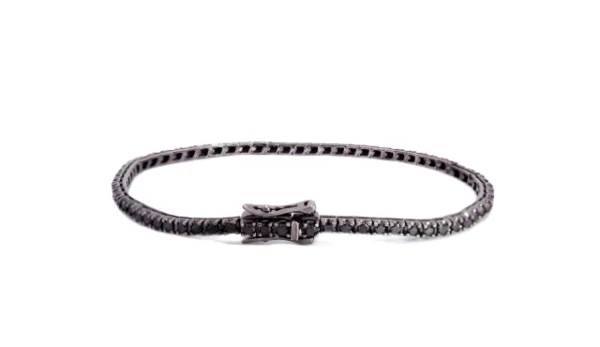 Pulsera tenis con diamantes negros
