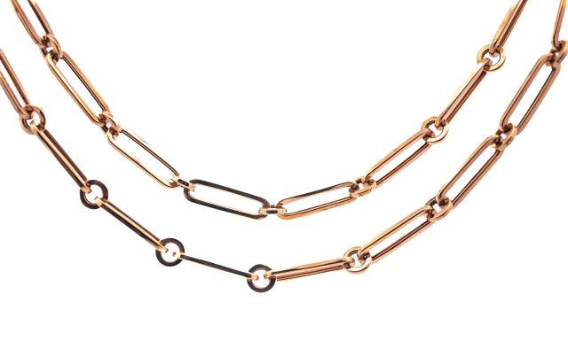 Cadena Paper Clip oro rosa