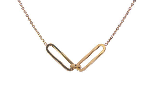 Collar Paper Clip con cadena