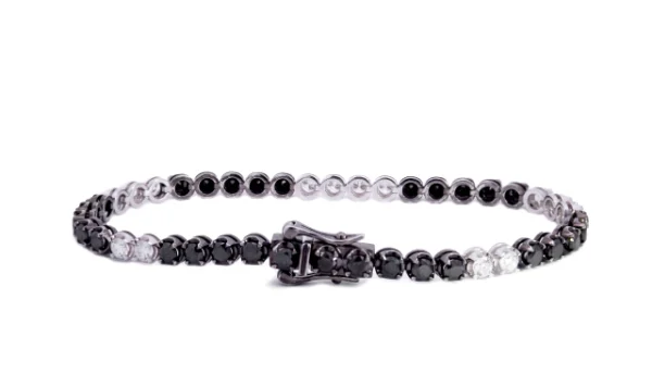 Pulsera con diamantes negros y blancos