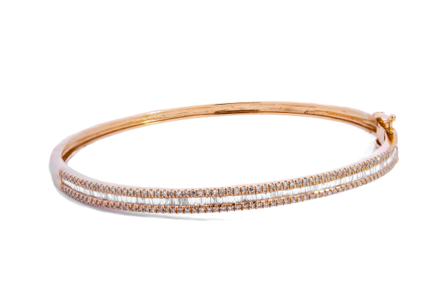 Pulsera esclava con brillantes y baguette