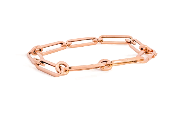 Pulsera paper clip oro rosa