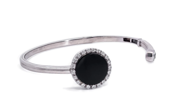 Esclava con ónix y brillantes