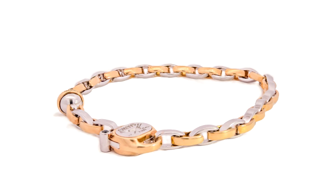 Pulsera combinada oro blanco y amarillo