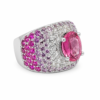 Anillo de oro blanco con topacio rosa