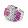 Anillo de oro blanco con topacio rosa