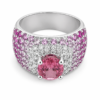 Anillo de oro blanco con topacio rosa