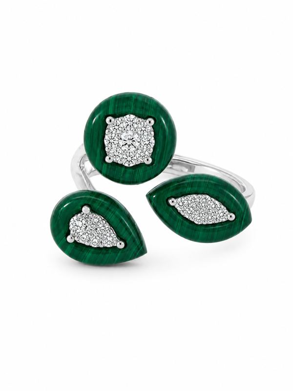 Anillo con piedra malaquita