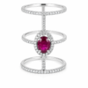 Anillo triple con rubí