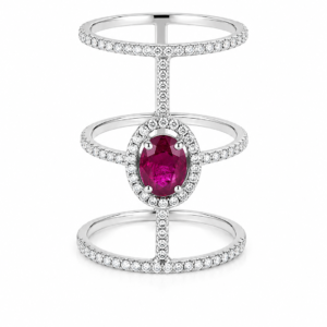 Anillo triple con rubí