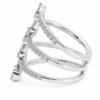 Anillo oro blanco con óvalos de baguette y brillantes